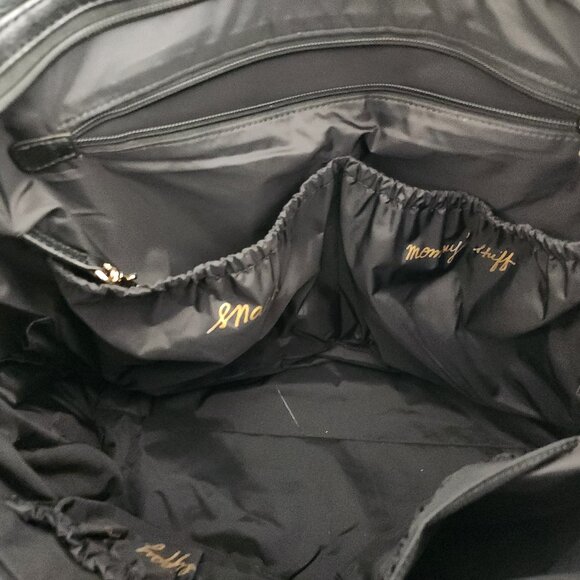 Rebecca Minkoff Black Knocked Up Black Nylon/Leather Diaper Bag with gold hardwa - Picture 7 of 12